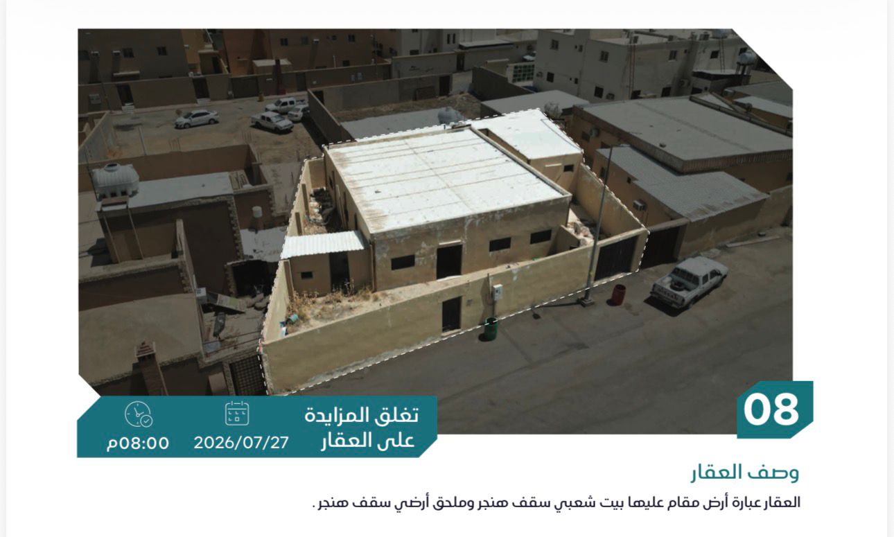 Preview image for ارض مقام عليها بيت شعبي بحي الشقة